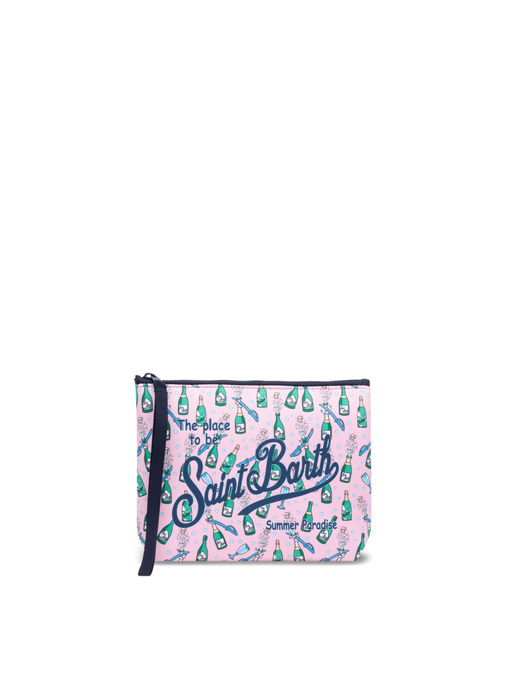 Aline scuba pochette with bollicine bottles print - MC2 Saint Barth