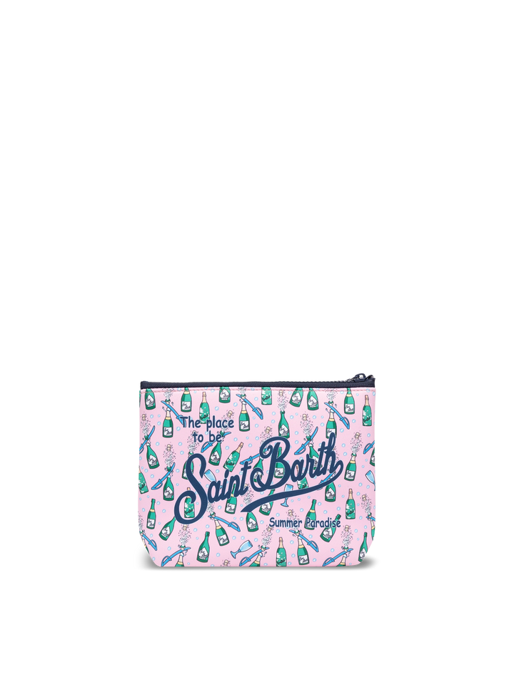 Aline scuba pochette with bollicine bottles print - MC2 Saint Barth