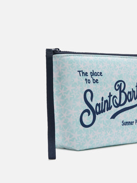 Pochette Aline azzurra in scuba con stampa stelle marine