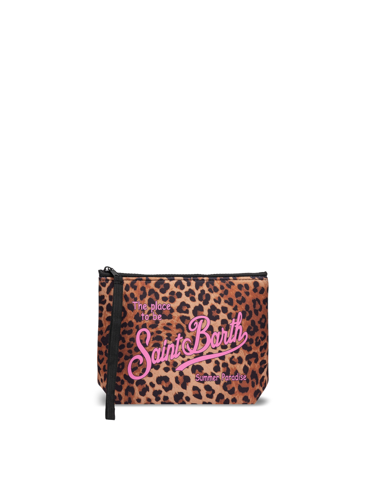 Aline scuba pochette with animalier print