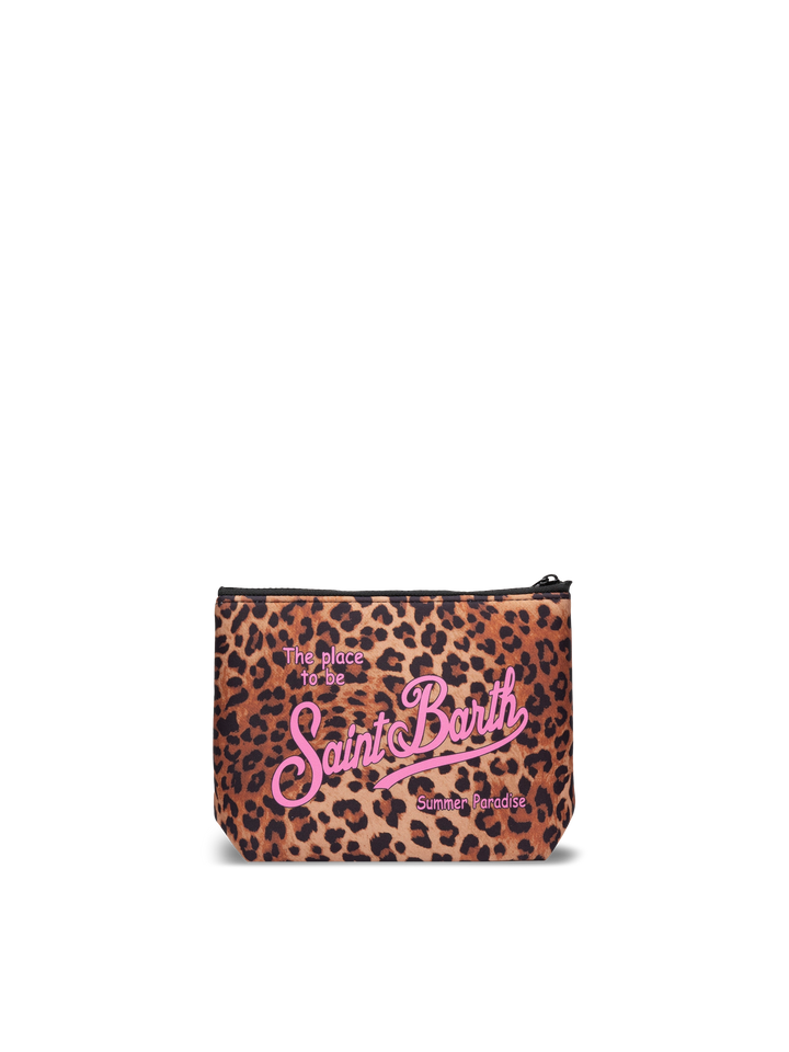 Aline scuba pochette with animalier print