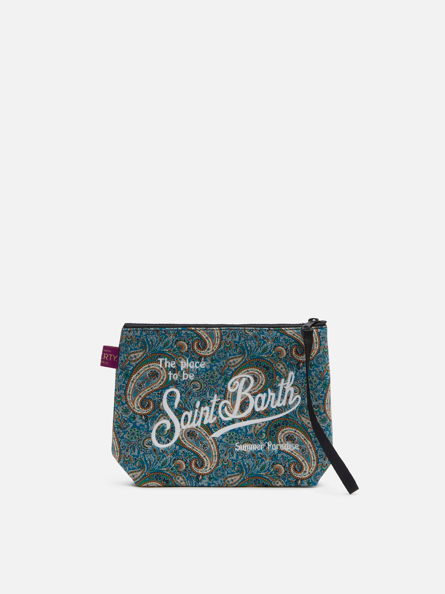 Scuba-Pochette Aline mit Lee Manor-Aufdruck | HERGESTELLT AUS LIBERTY-STOFF