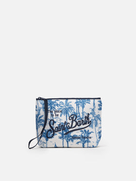 Pochette Aline in scuba con stampa toile de jouy