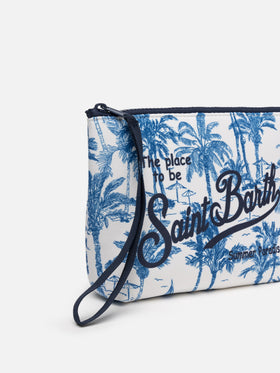 Pochette Aline in scuba con stampa toile de jouy