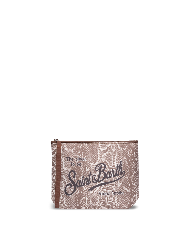 Aline Scuba-Pochette mit Schlangenprint