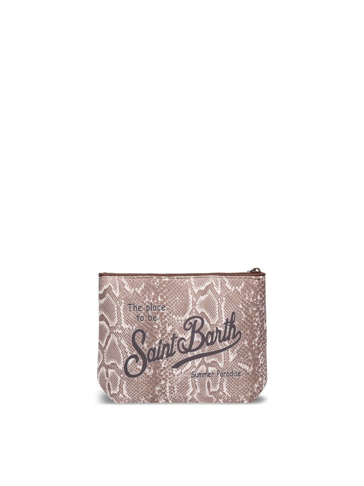 Aline Scuba-Pochette mit Schlangenprint
