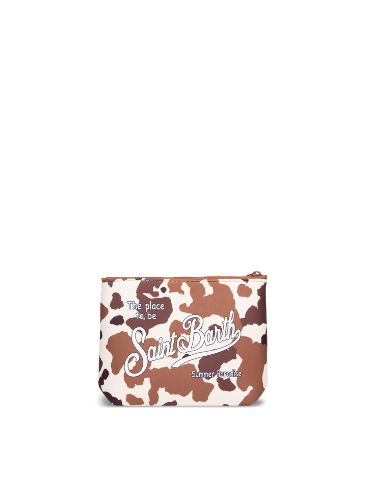 Aline Scuba-Pochette mit Kuh-Print