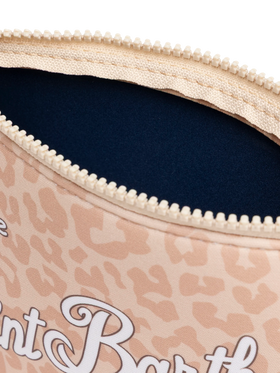 Pochette Aline in scuba con stampa animalier pastello beige
