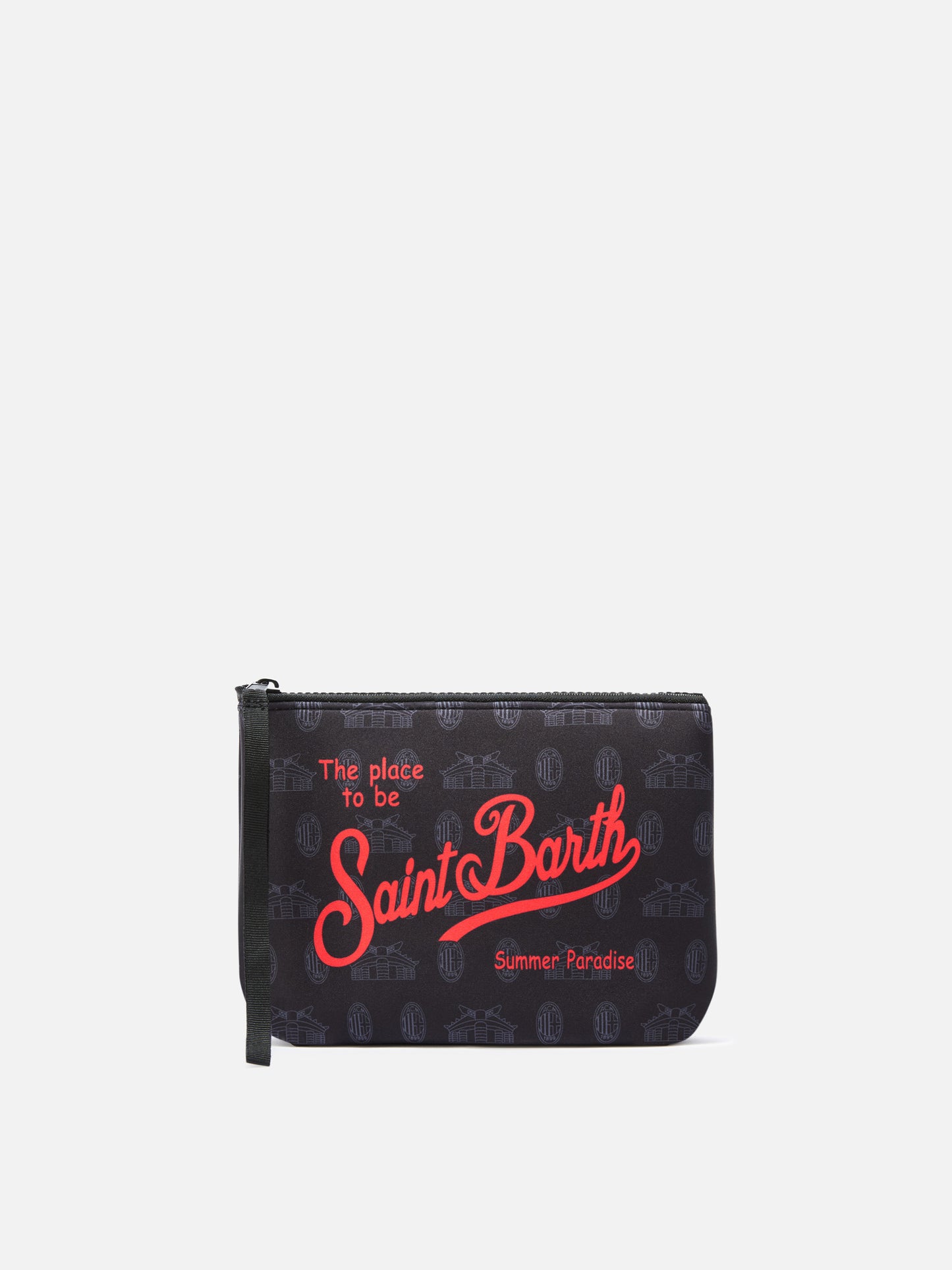 Pochette Aline in scuba nero con stampa AC Milan logo | AC MILAN SPECIAL EDITION