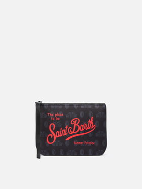 Pochette Aline in scuba nero con stampa AC Milan logo | AC MILAN SPECIAL EDITION