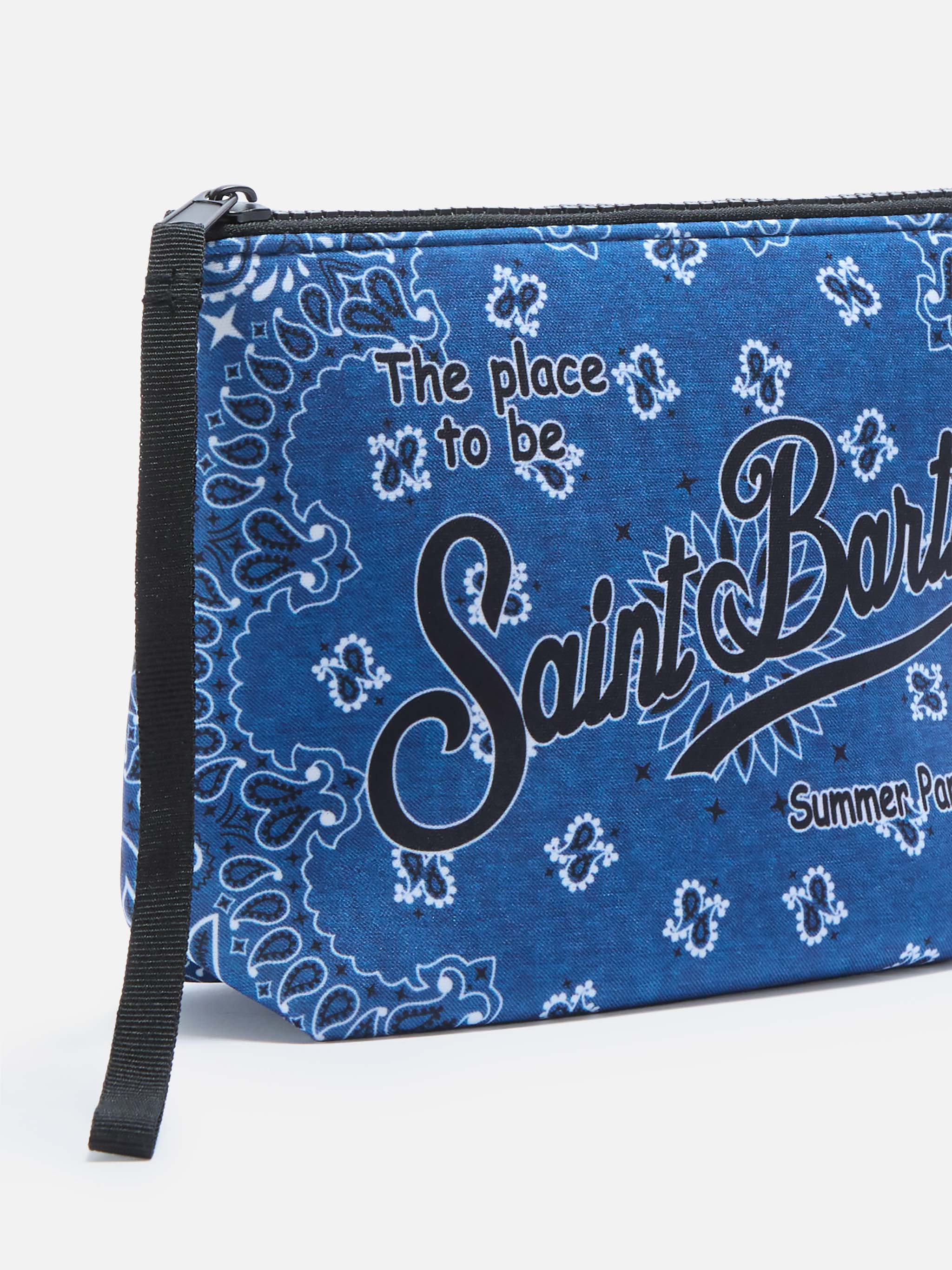 Aline scuba pouch with blue bandana print – MC2 Saint Barth