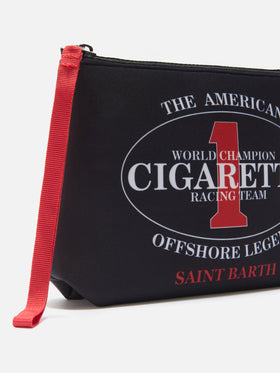 Pochette Aline in scuba nera con ricamo Cigarette Racing Team | Special Edition