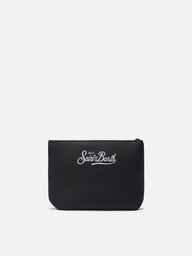 Pochette Aline in scuba nera con ricamo Cigarette Racing Team | Special Edition