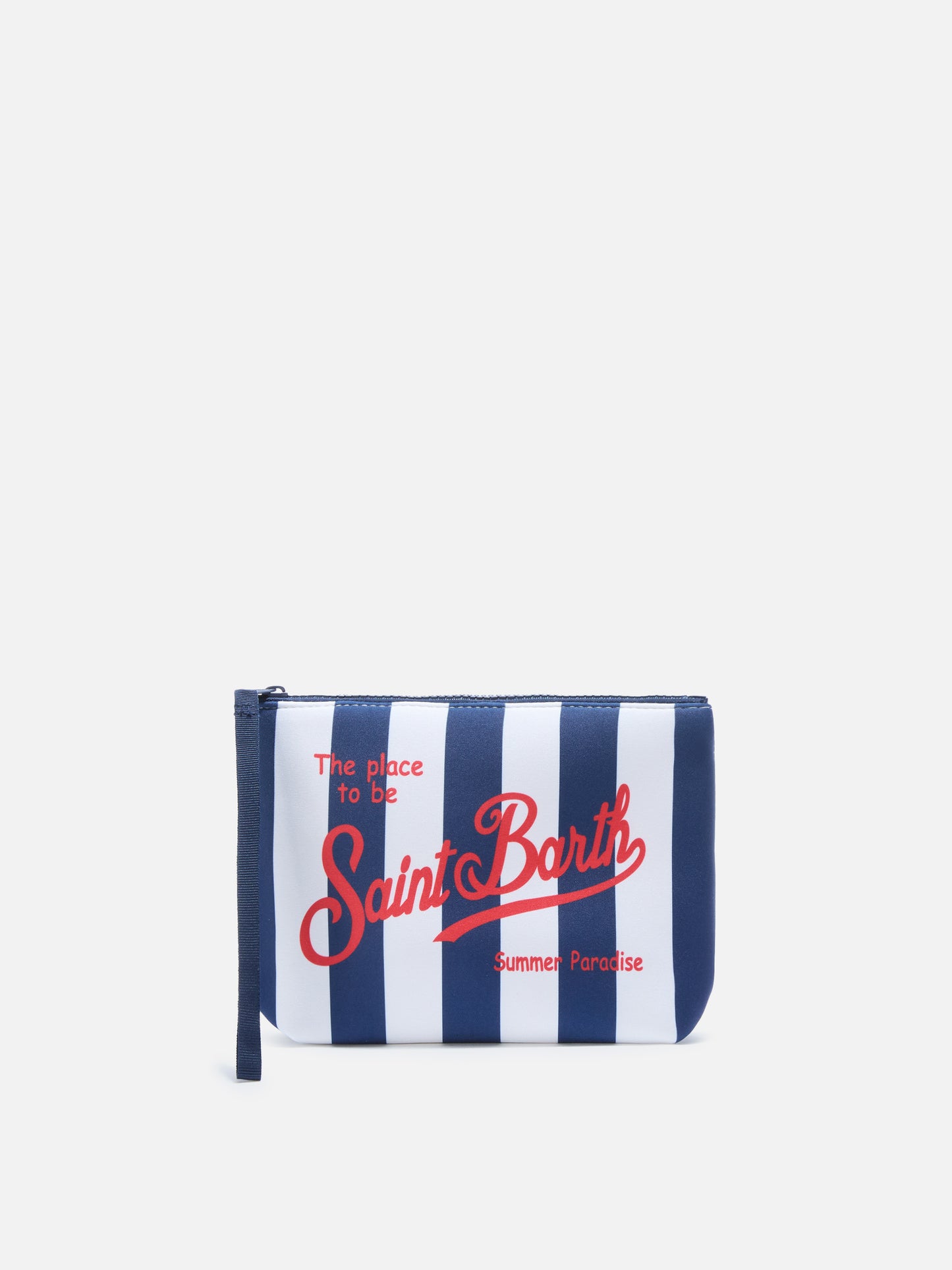 Pochette Aline in scuba a righe larghe blu