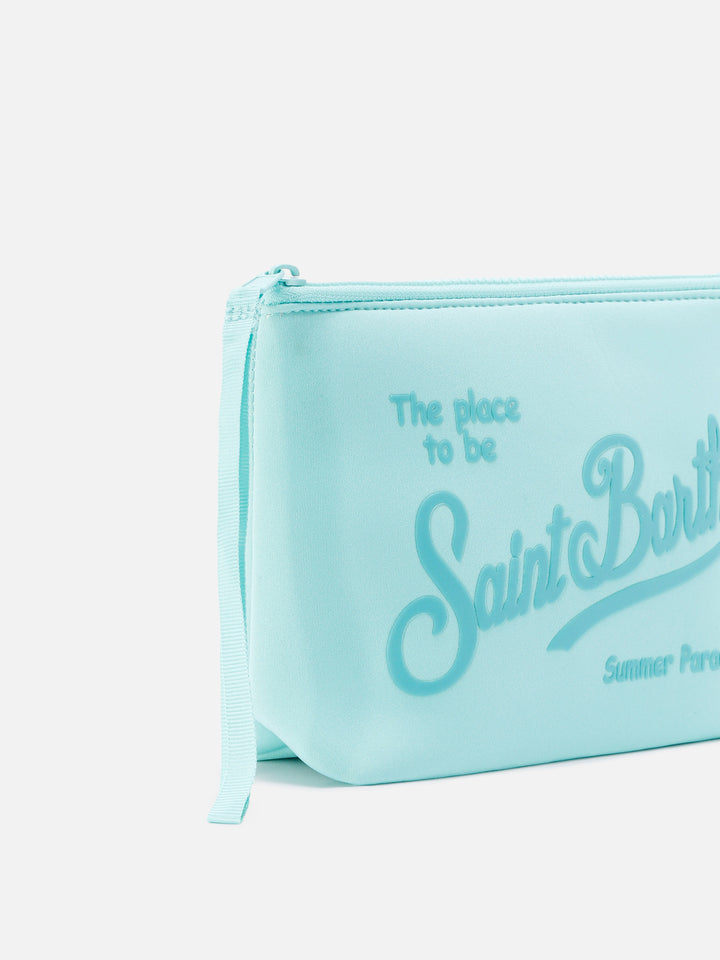 Aline scuba pouch in solid aqua green
