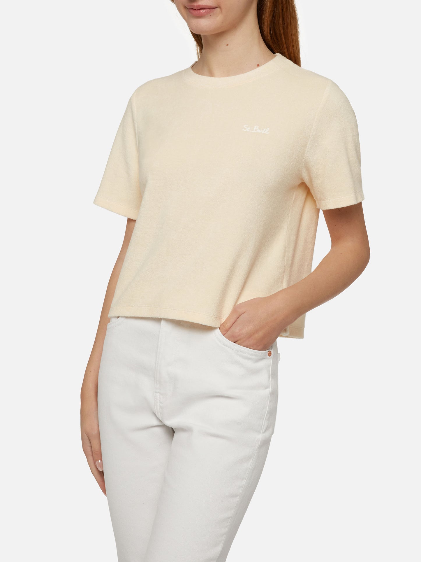 Beige terry cotton t-shirt Aleja