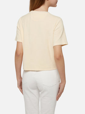 Beige terry cotton t-shirt Aleja