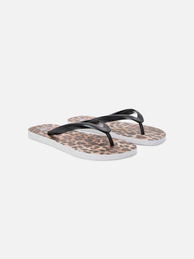 Infradito Alma slip-on in gomma con stampa leopardata