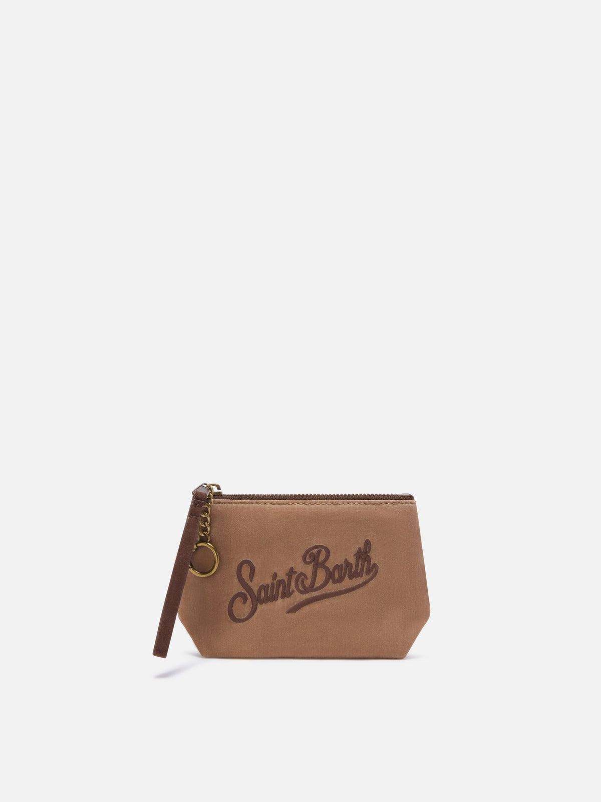 Mini Nut Aline encerado pouch con bordado del logo 