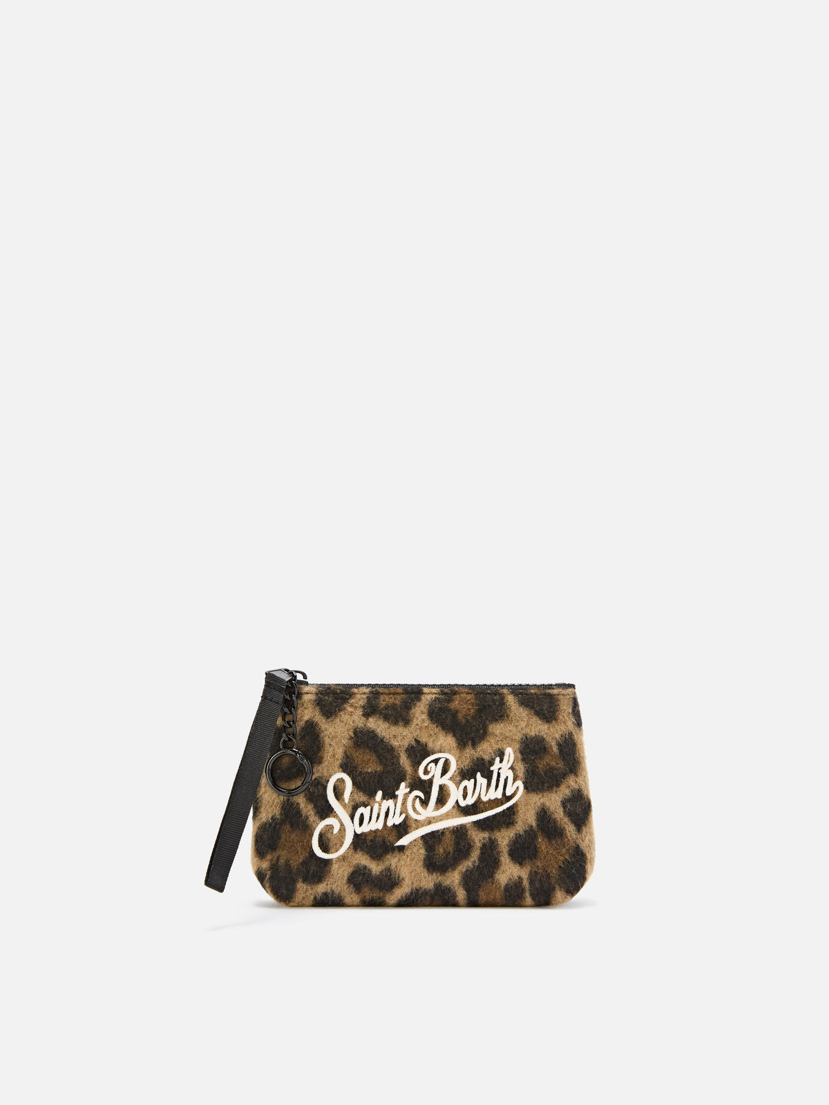 Pochette Mini Aline in feltro con stampa leopardo
