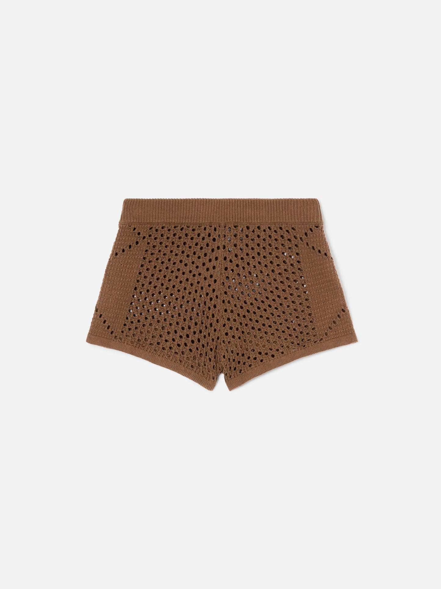 Brown Almyra crochet shorts