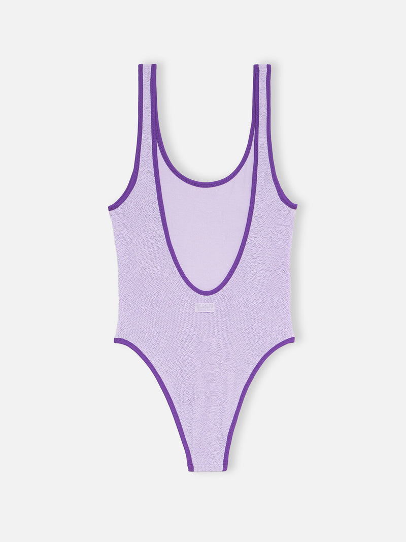 Woman lilac crinkle one piece swimsuit | MELISSA SATTA SPECIAL EDITION