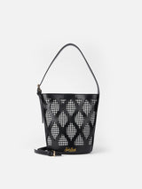 Bucket bag Alexandra with pied de poule print