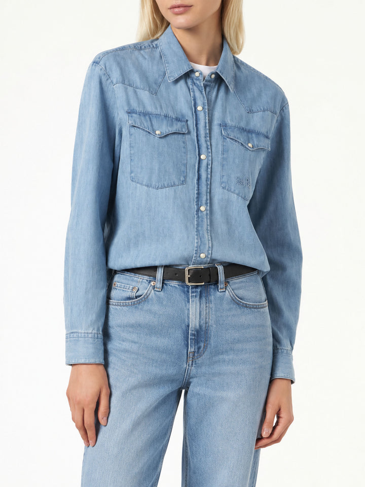 Chemise en denim Amaya Tex bleu clair 