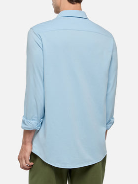 Amalfi light blue jersey piquet shirt
