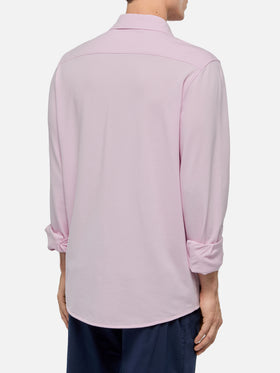 Amalfi pink jersey piquet shirt