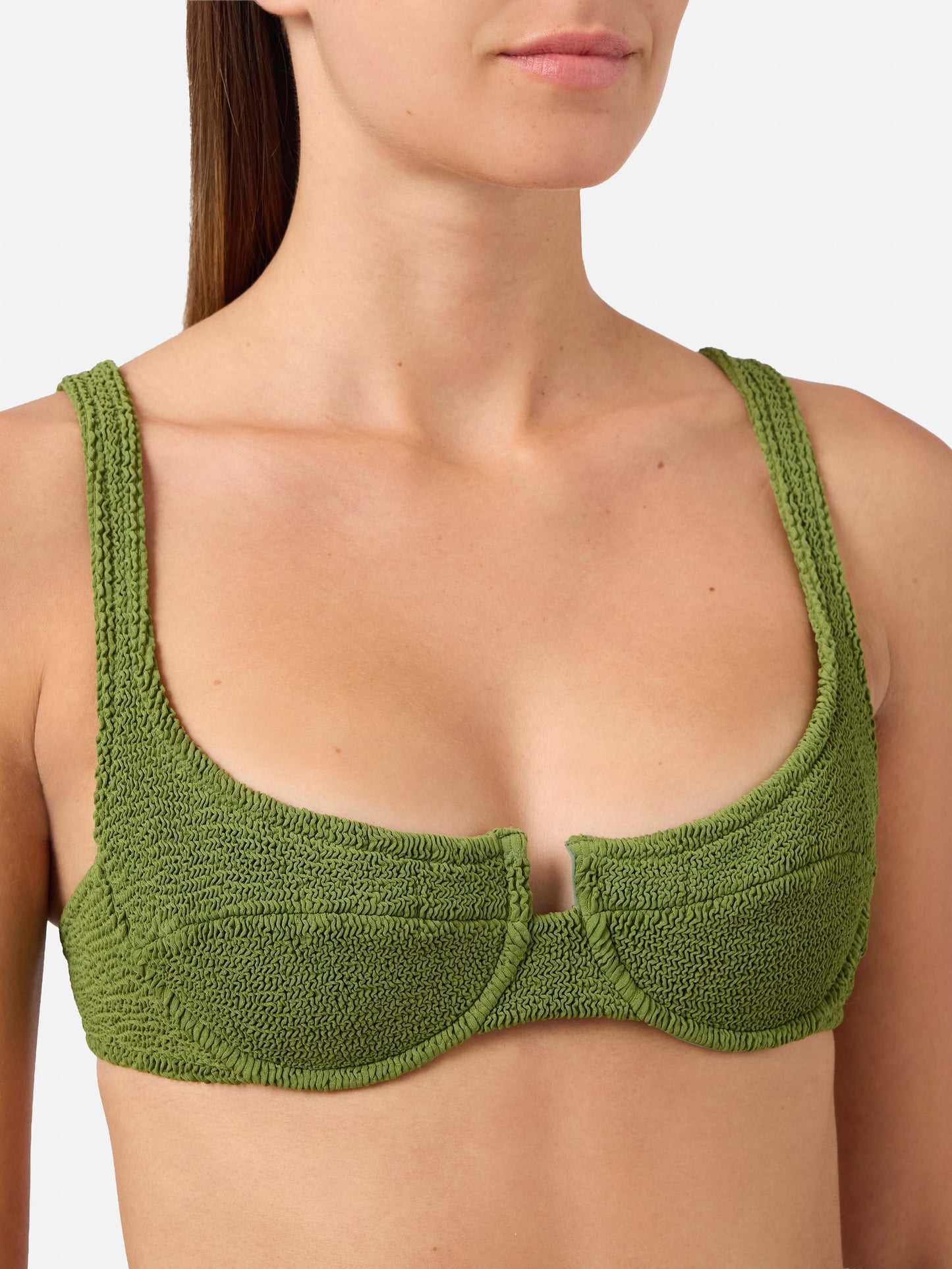 Amira Marielle military green crinkle bikini