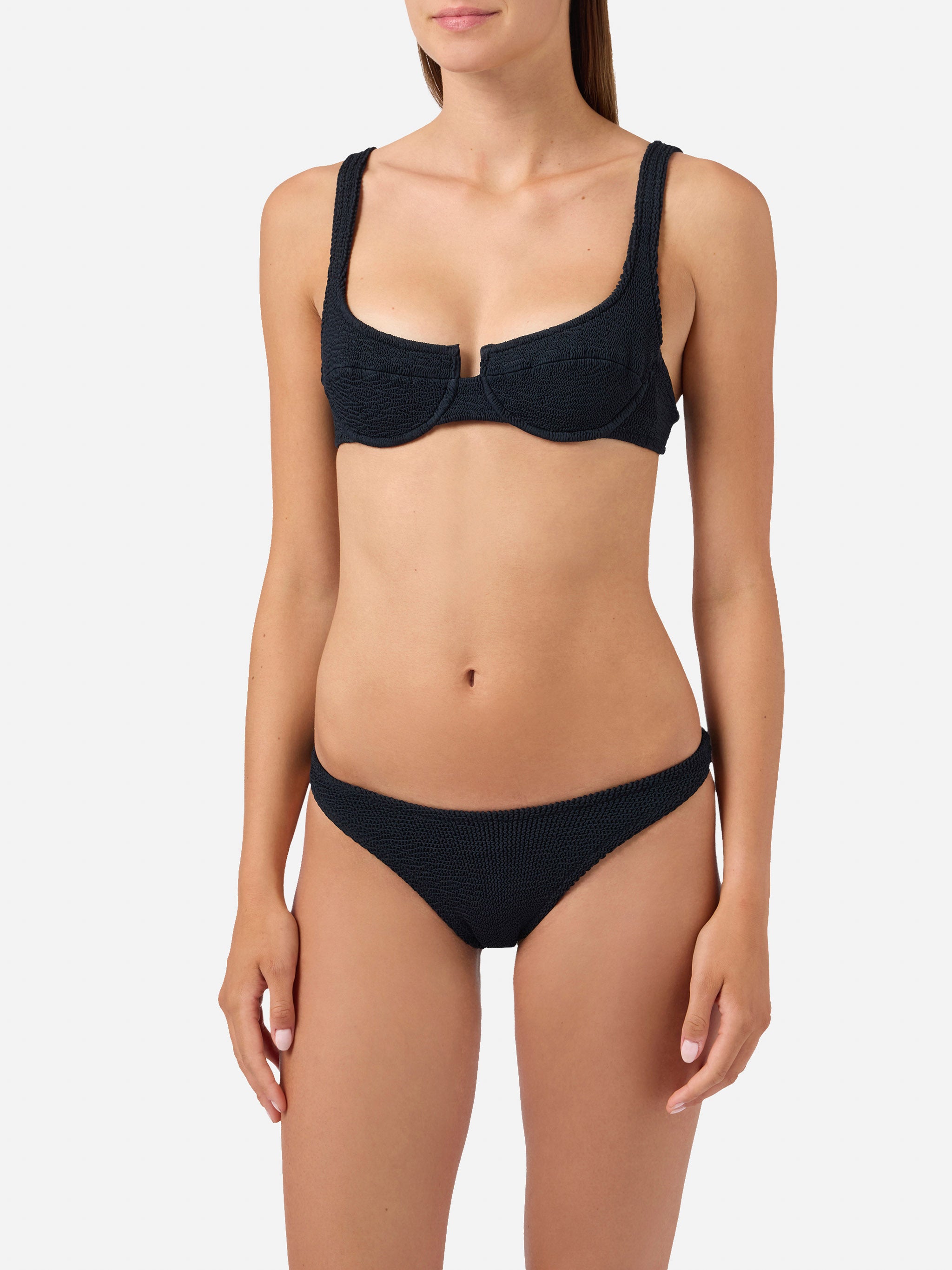 Amira Elise black crinkle bikini – MC2 Saint Barth
