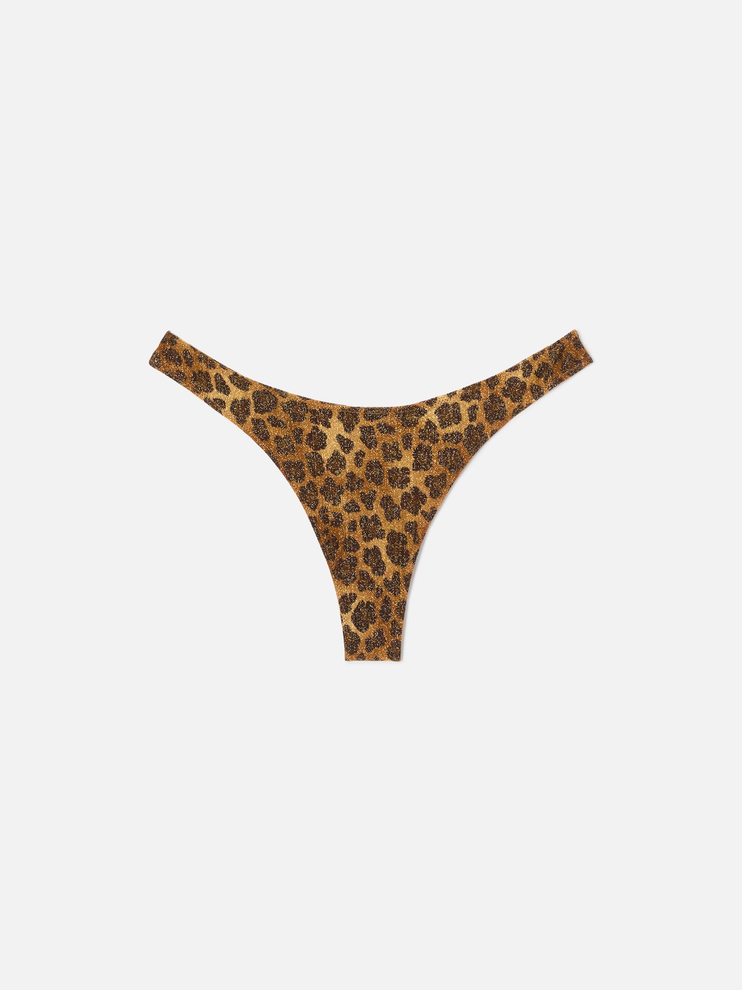 Naomi brazilian bikini bottoms in lurex fabric with animal print