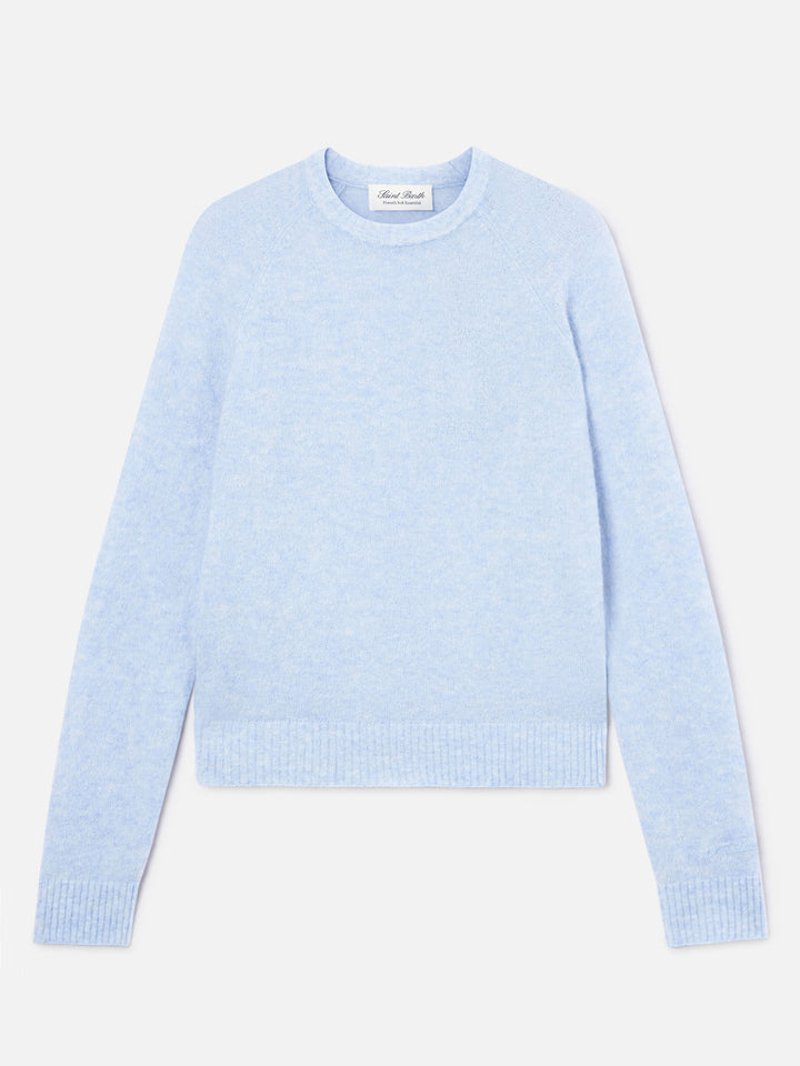 Maglia girocollo Ammy azzurra in morbido misto lana e alpaca