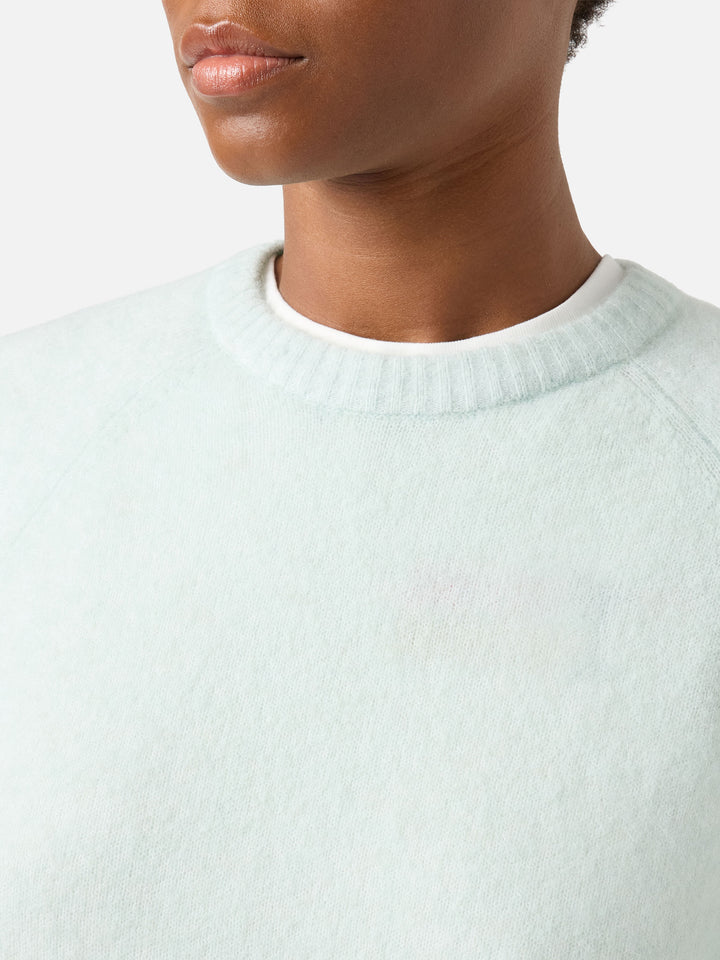 Light mint Ammy soft alpaca wool blend crewneck knit
