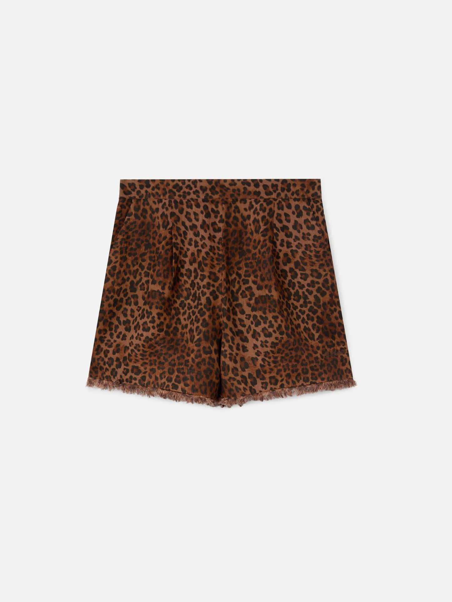 Leopard-print Amani linen shorts