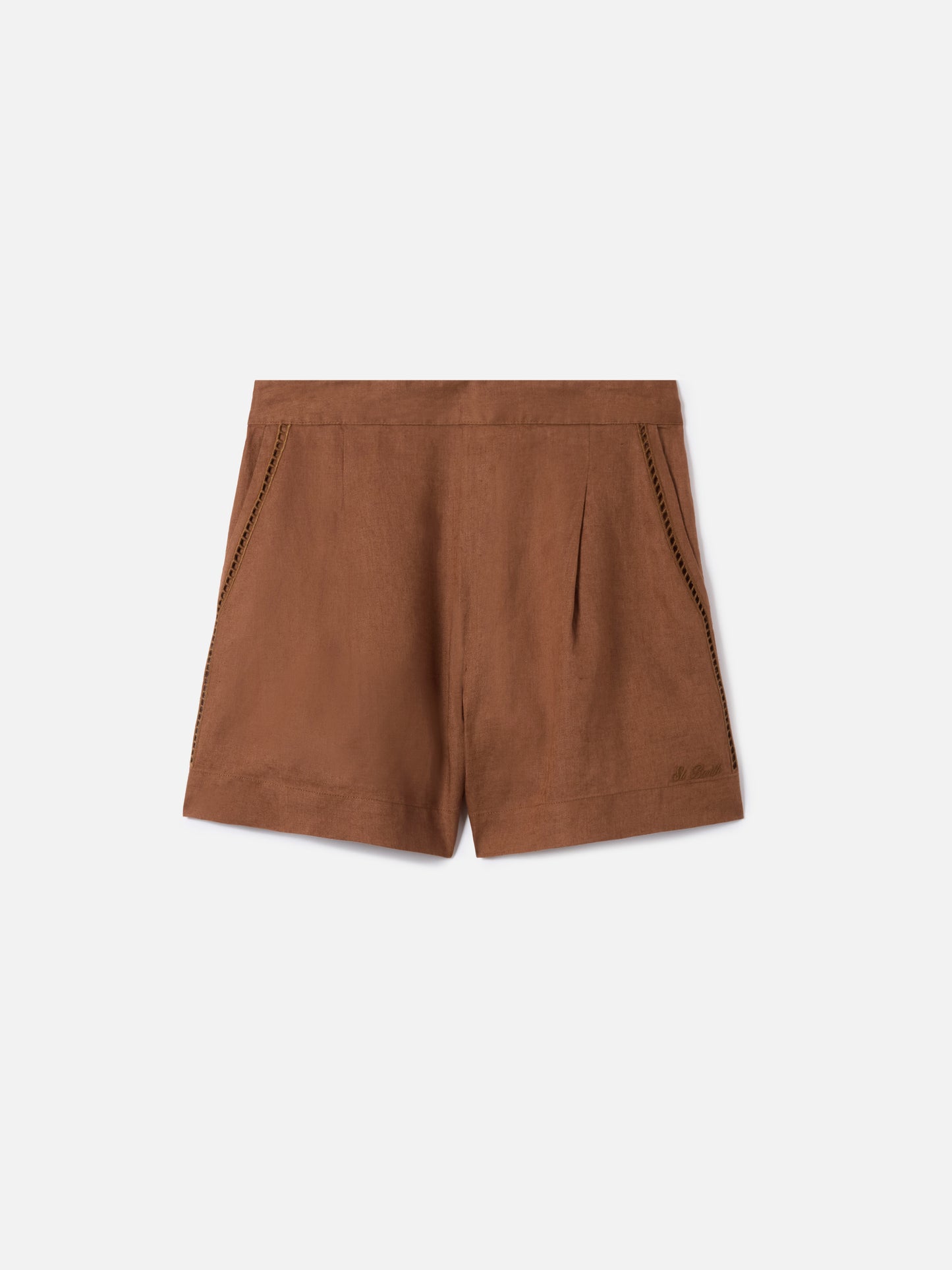 Shorts Amani in lino marrone