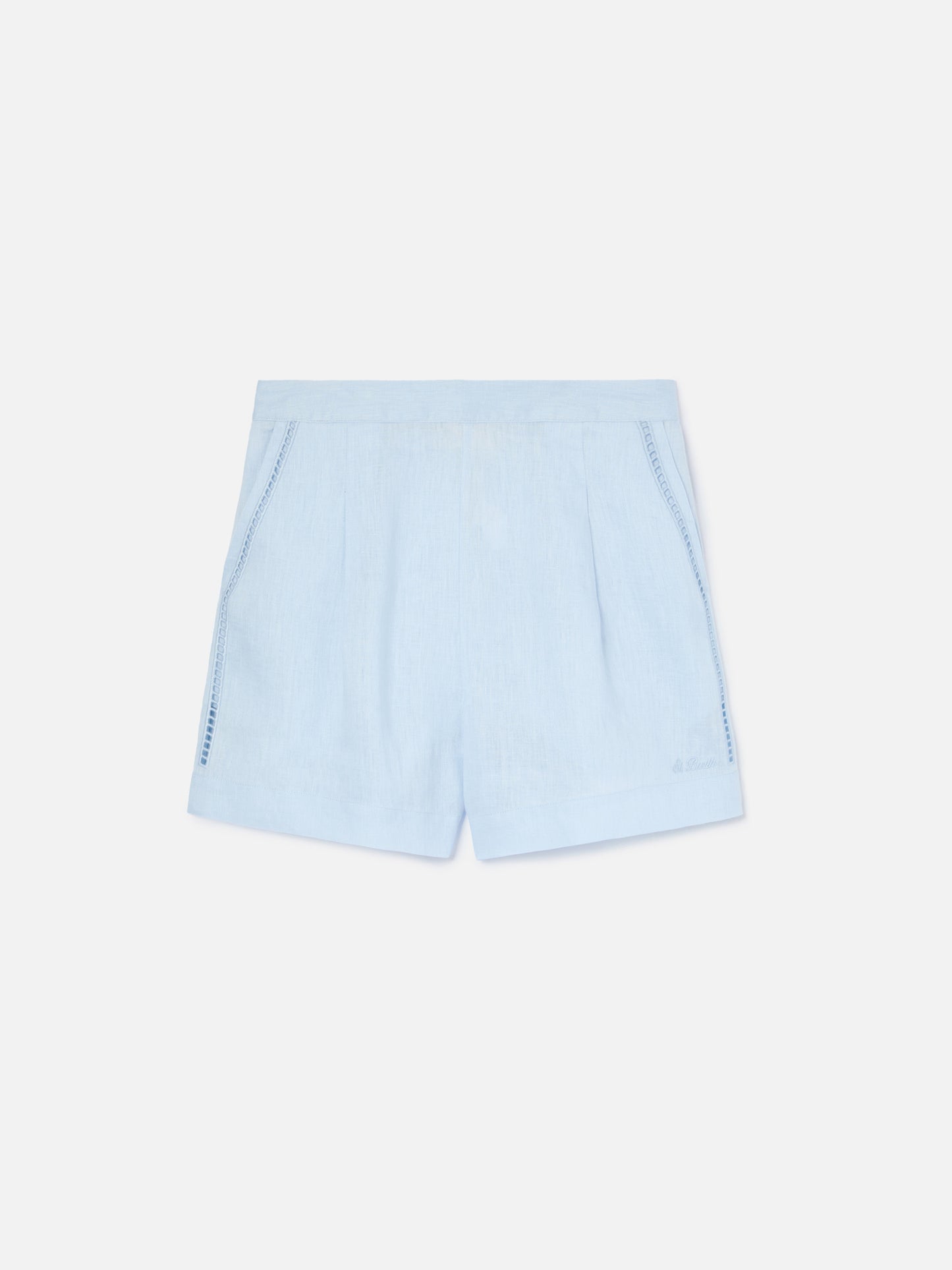 Shorts Amani in lino azzurro