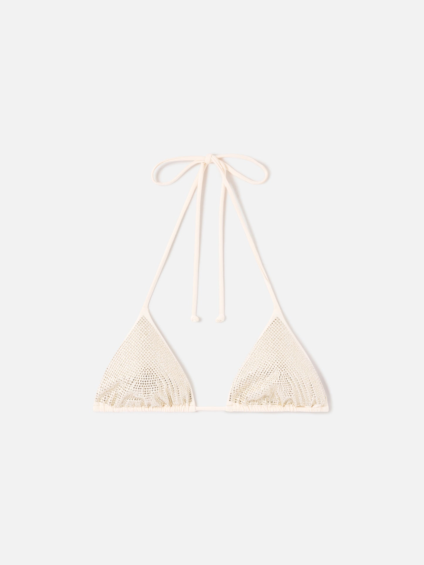 Top de bikini de triángulo Annabelle Nude con strass 