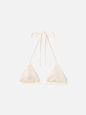 Top de bikini de triángulo Annabelle Nude con strass 