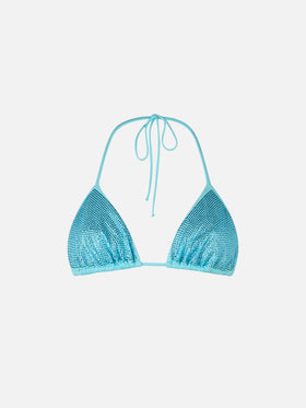 Woman triangle top swimsuit Annabelle with rhinestones