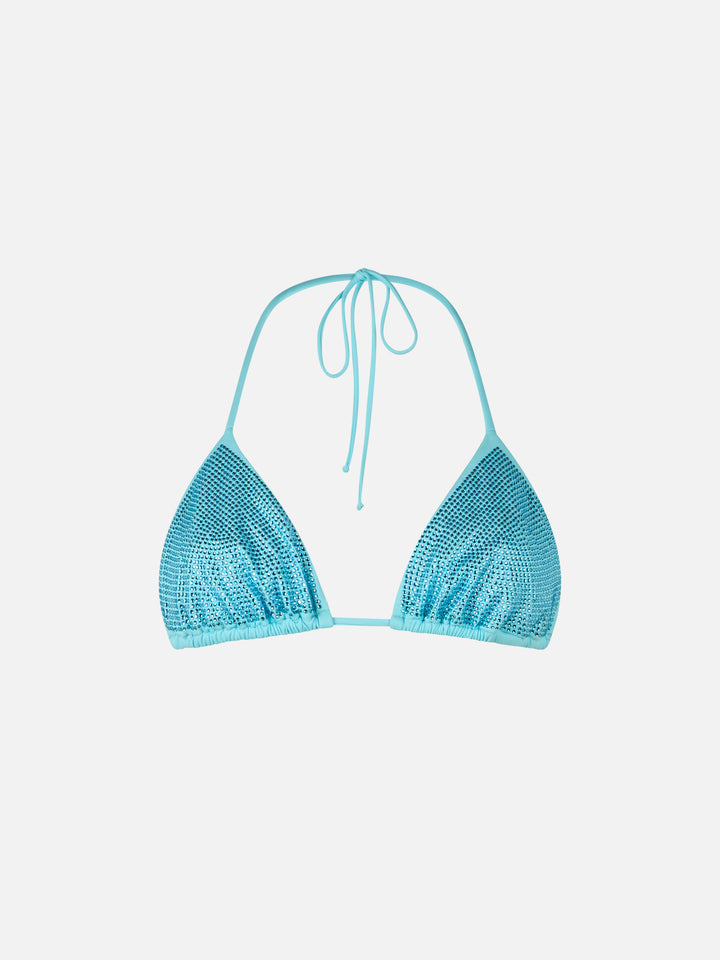 Woman triangle top swimsuit Annabelle with rhinestones