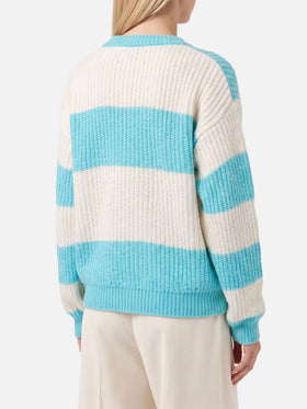 Annecy Soft cropped sweater with diamond pattern and V-neck