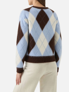 Maglione Annecy Soft crop con fantasia rombi