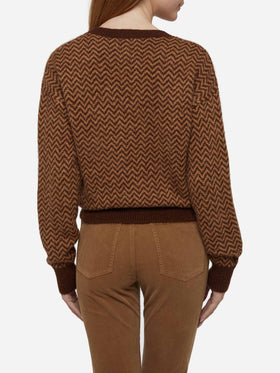 Woman cropped sweater with argyle pattern - MC2 Saint Barth