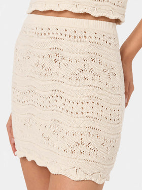 White cotton knit Apple skirt