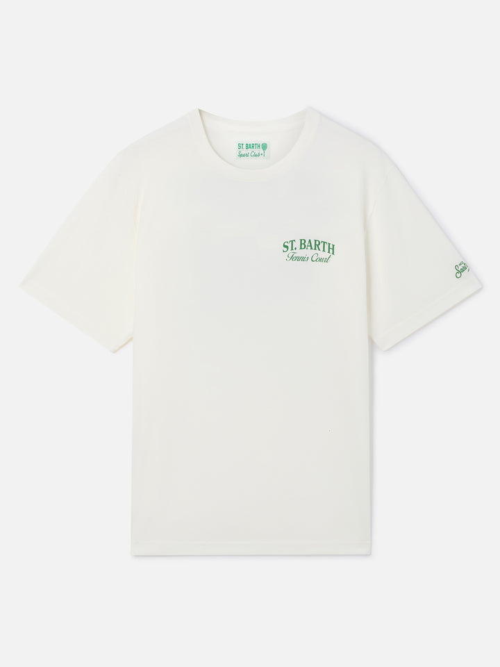 Off white Arnott cotton t-shirt with Tennis Court print