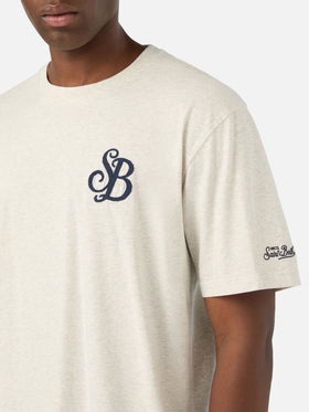 Camiseta gris de algodón orgánico Arnott con bordado del monograma SB Legacy 