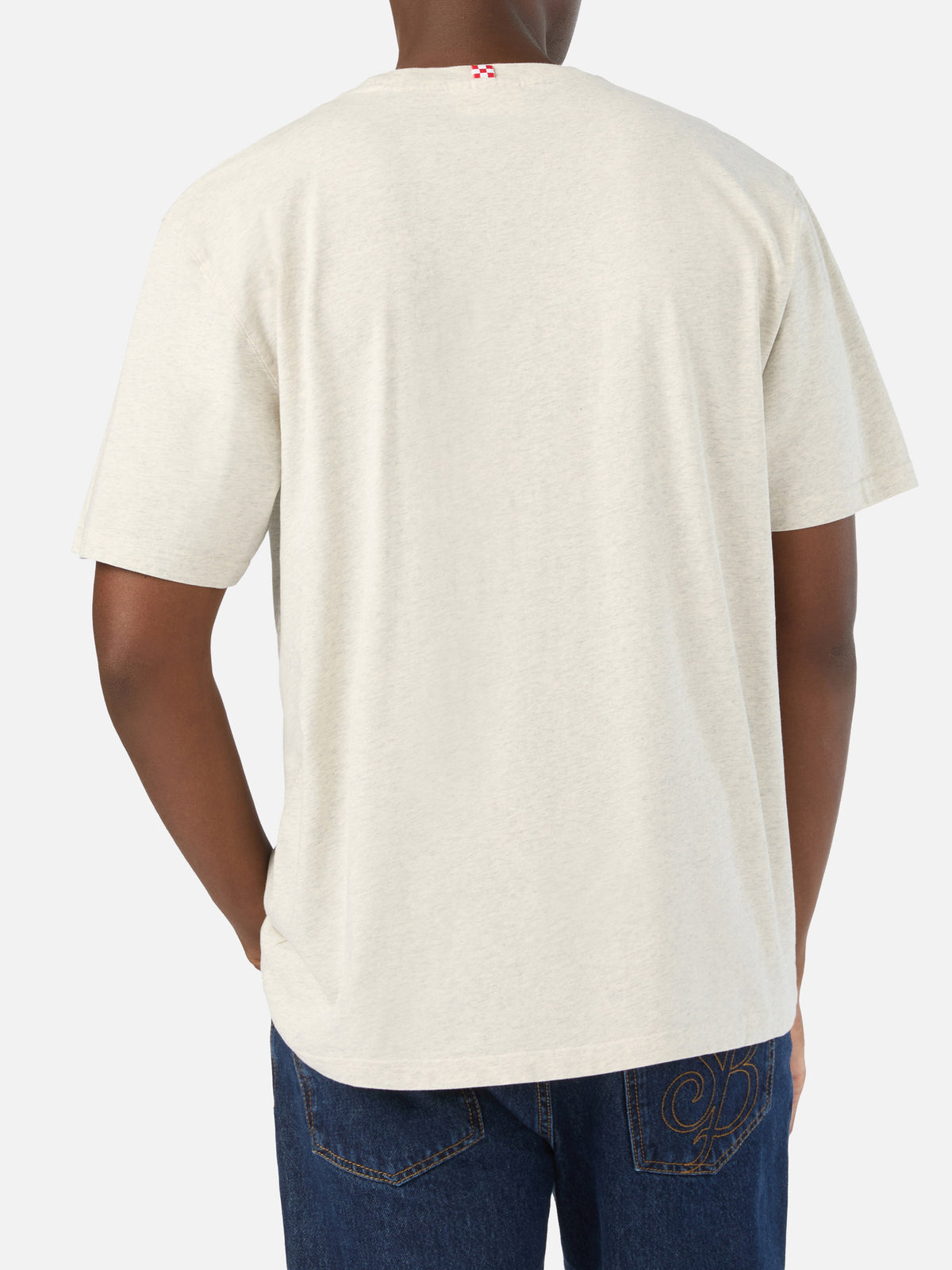 Camiseta gris de algodón orgánico Arnott con bordado del monograma SB Legacy 