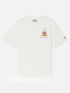 T-shirt Arnott blanc avec imprimé Scrooge McDuck et lettrage Felici e Contanti 